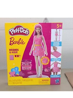 Play-Doh Barbie Hearts & Hair Playset w/ Barbie Doll, Age 5+ (2021)